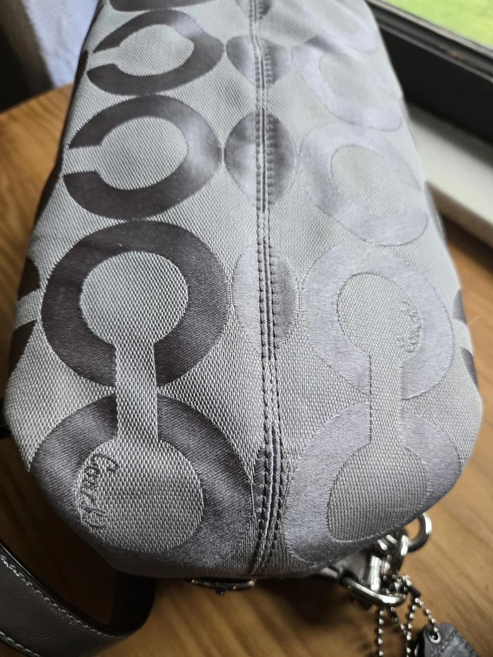 Coach Optic Signature Hobo Bag in Light Grey